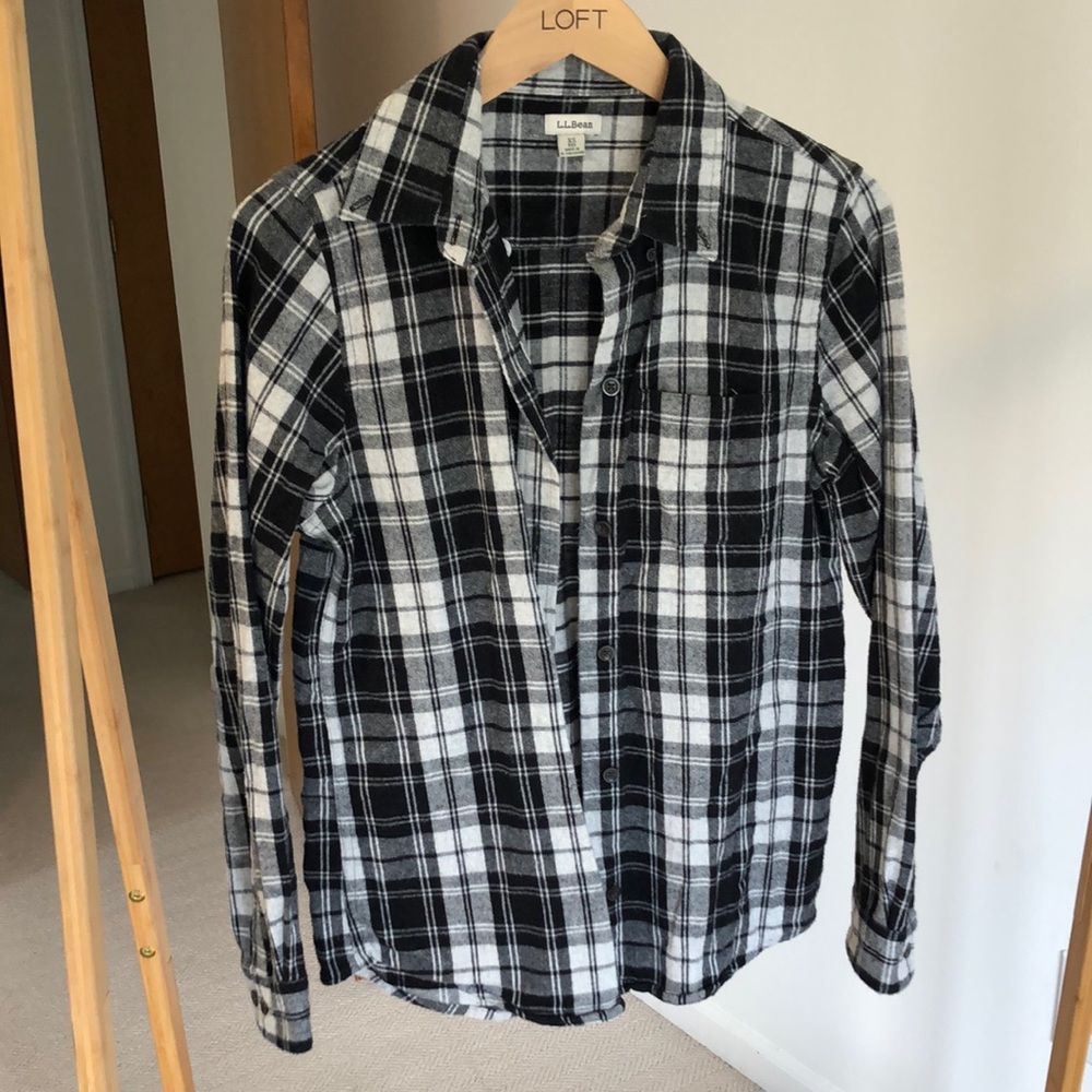 L.L. Bean B&W Flannel // XS